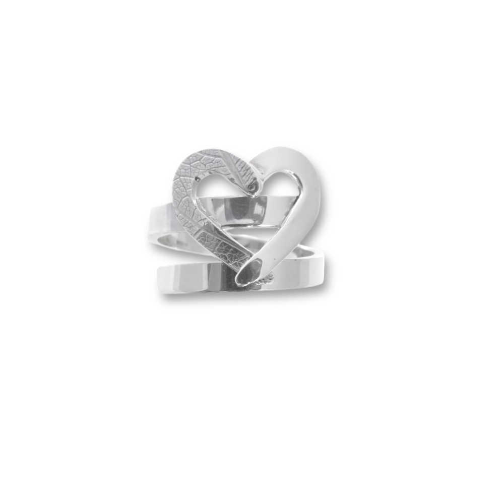 sterling silver adjustable heart ring